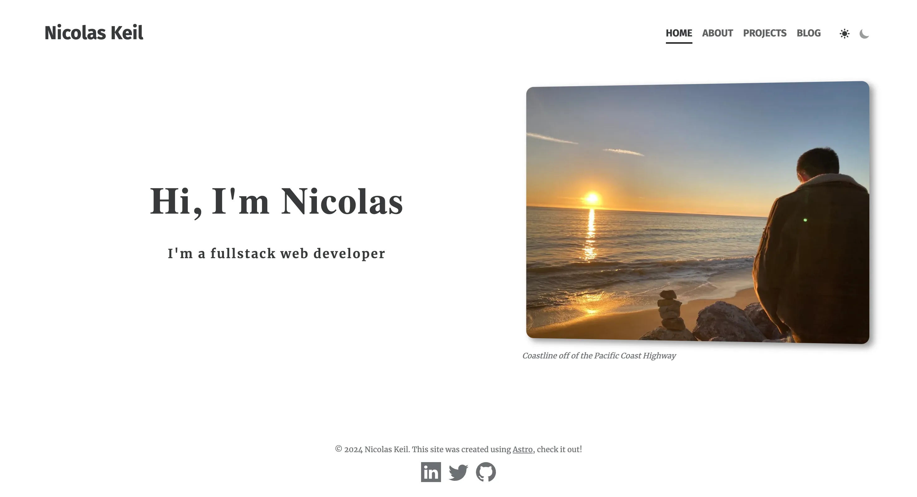 A picture of my old website