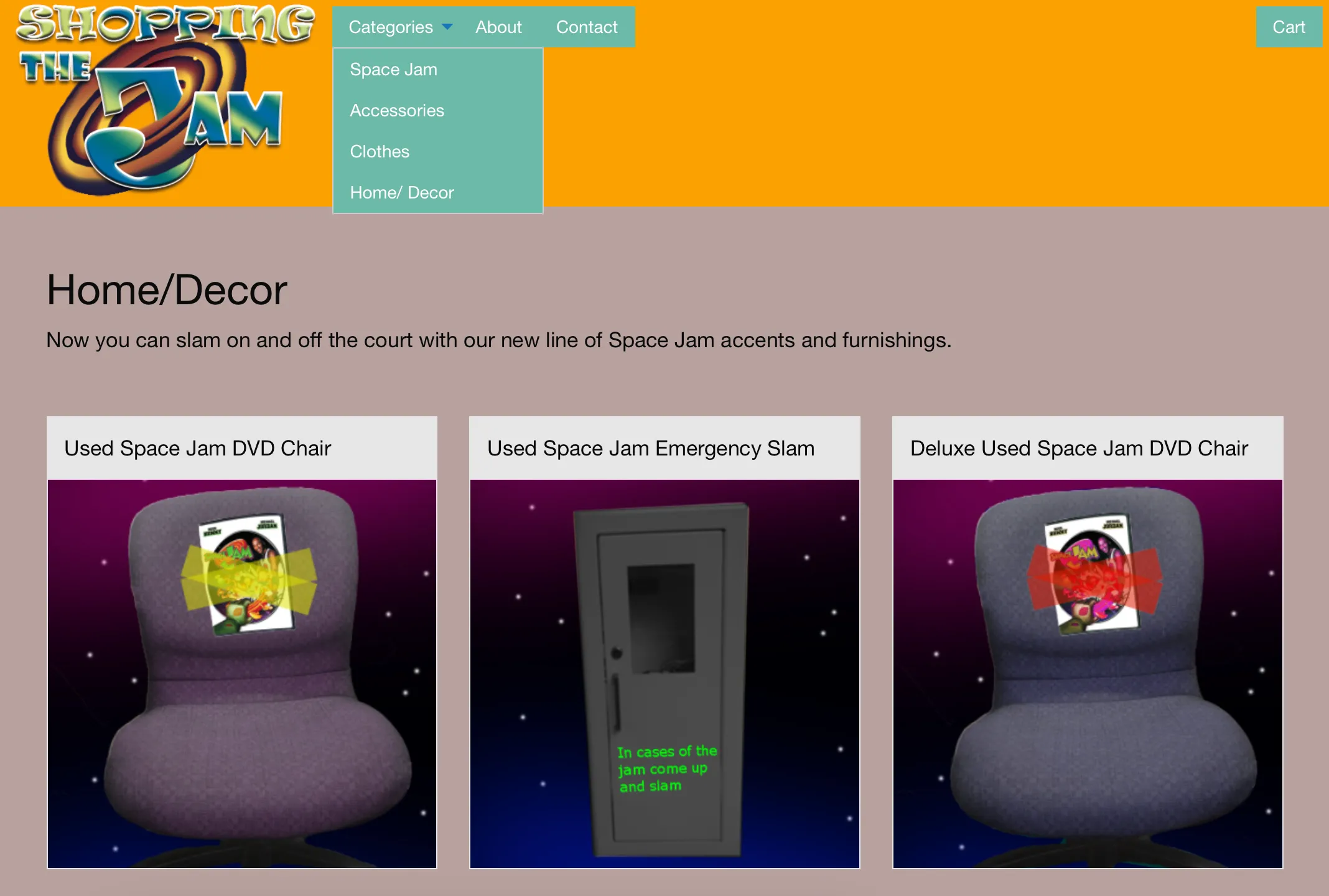 Screenshot of Space Jam website